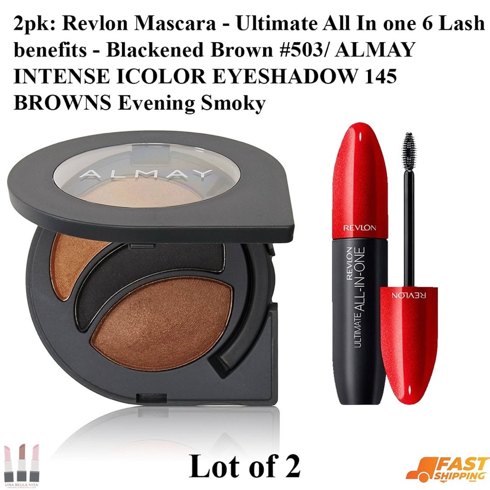 Almay Intense I-Color Eyeshadow and Revlon Mascara Set - Brown and Black